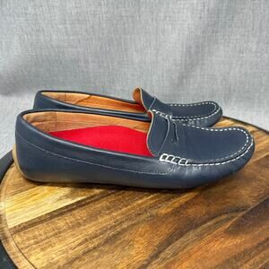 Samuel Hubbard Free Spirit Women's Size 10 Loafers Driving Blue Leather Penny